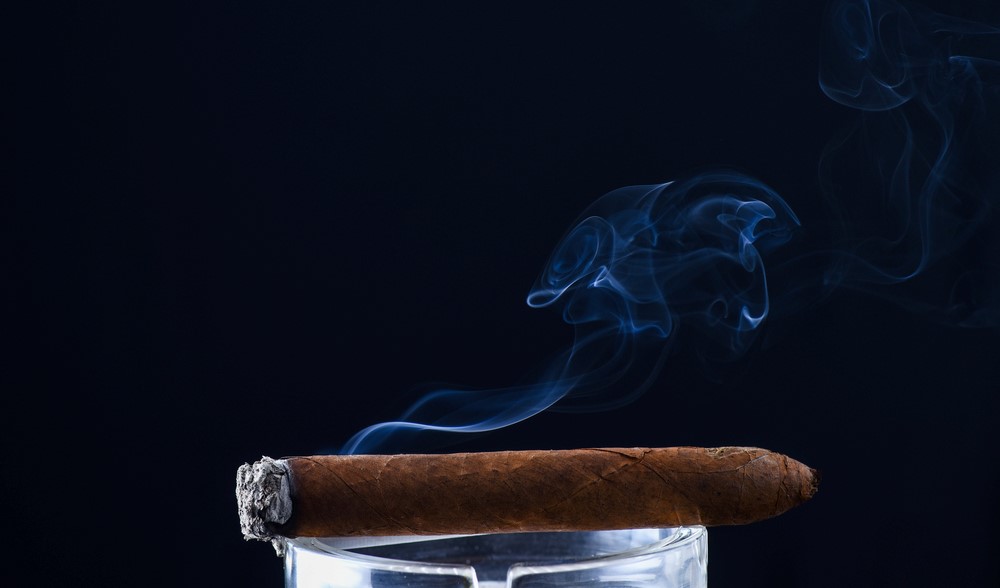 cigar on glass