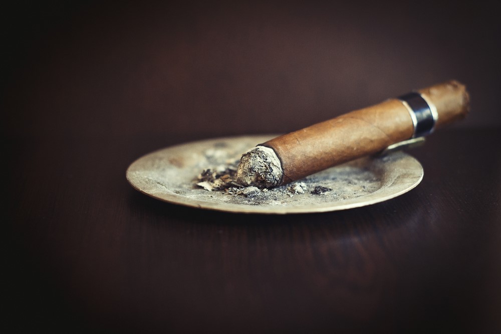 cigar on plate