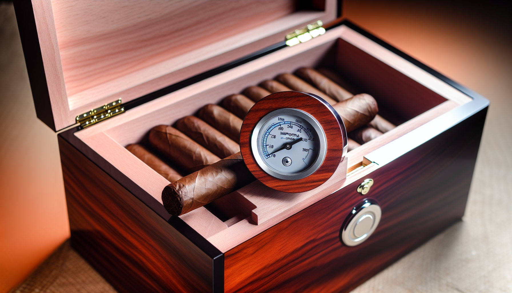 A quality importers humidor with a hygrometer and humidifier